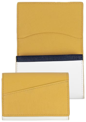 [アソボーゼ] [aso] 名刺入れ 本革 レディース レザーソムリエ監修 箱付き 50枚 シンプル ビジネス 名刺ケース カードケース メンズ ユニセックス イエロー×ホワイト bo-ch297-yw