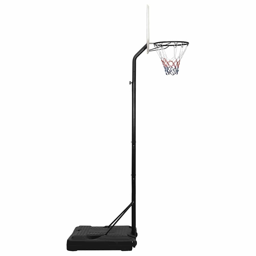 Soporte de baloncesto blanco regulable 282 con base de polietileno, independiente y móvil, para entrenamiento en interiores y exteriores, juego deportivo en el jardín y el club