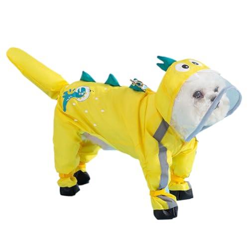 犬レインコート 可愛い 犬服 着せやすい 防水 犬カッパ 雨具 ペットレインコート 軽量 防塵 フード付き 通気性 寒さ対策 携帯便利 快適 散歩 小中型犬 カッパ 着脱簡単 耐久性 梅雨対策 L