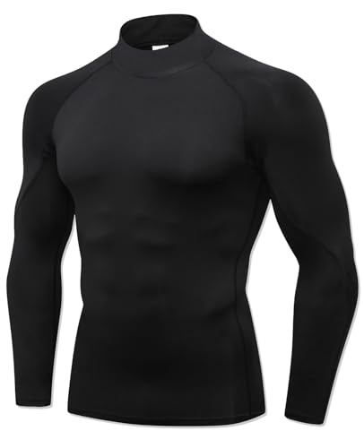 Men's Compression Shirt Long Sleeve Cool Dry Workout Athletic Base Layer Undershirts for Running Basketball Cycling
