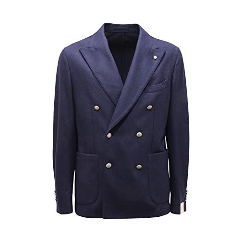 Veste homme L.B.M. 1911 giacca doppiopetto uomo laine bleue