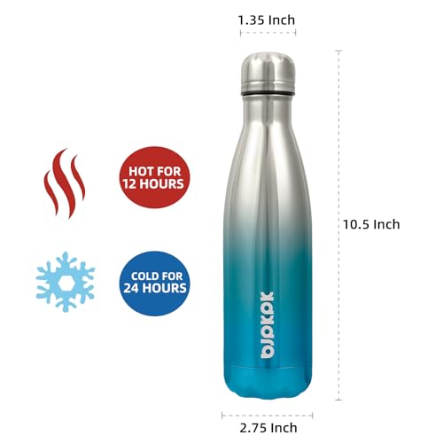 Image of BJPKPK 17 oz Insulated Water Bottle, Stainless Steel Flask, Leak Proof