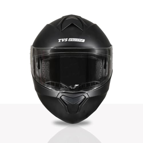 Image of TVS Racing SuperPose Smoked Dual Visor Flip Up Modular Helmet for Men and Women, ISI DOT Certified, ABS Shell, Quick Release Visor, Lightweight, Ventilated, Open Face to Full Face