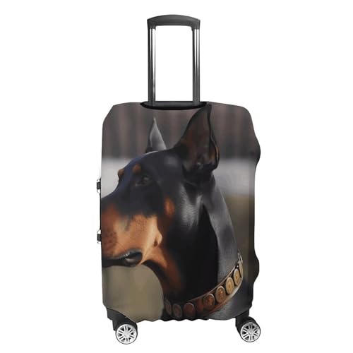 Doberman Luggage Cover Tsa Approved Suitcase Covers for Luggage Elastic Washable Suit Case Covers Anti-Scratch Travel Luggages Sleeve Suitcase Protector Fits 19-30 Inch Case(S)4