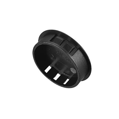 Image of uxcell 1-1 /2 inch Plastic Hole Plugs, 26Pcs Flush Type Panel Round Snap in Fastener Knockout Locking Plugs for Furniture Insert End Caps Panels, Black