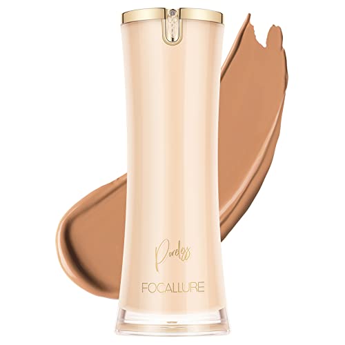 Focallure Perfectbase Lasting Poreless Liquid Foundation, Medium To Full Coverage With Matte Finish, Covers Blemishes & Under-Eye Circles For All Skin Types, Wp21 Cashew #TOP8