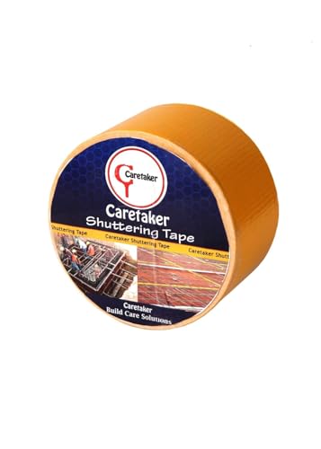Image of Caretaker Yellow Shuttering Tape - 60mm x 25m Roll Shuttering Tape /Concrete tape /Bopp Tape Used In Slab For Construction Of Buildings & Multi Purpose Use |Easy Formwork and Construction (10)