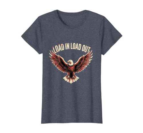 Load In Load Out Live Event Crew Design T-Shirt, Women, Heather Blue, Medium