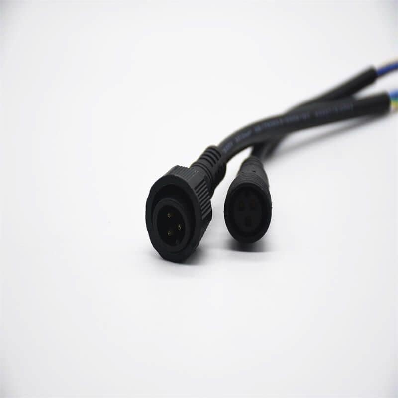 M19 PVC 2Pin Connector for AC/DC IP67 Nylon Waterproof 3 * 1㎜² 0.2M Length Cable Male and Female Screw Joint Connector for LED