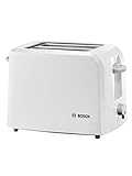 Bosch Compact Class TAT3A011 - Tostador, 980 W, 2 ranuras extra anchas, bandeja recogemigas, color blanco