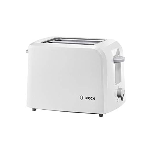 Bosch Compact Class TAT3A011 - Tostador, 980 W, 2 ranuras extra anchas, bandeja recogemigas, color blanco