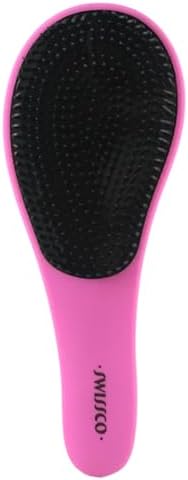 Swissco Soft Touch Detangling Hair Brush for Natural, Curly, Wet or Dry Hair (Pink)