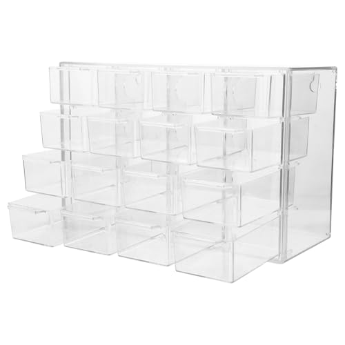Boîte de rangement transparente à 16 compartiments en plastique PP pour placards