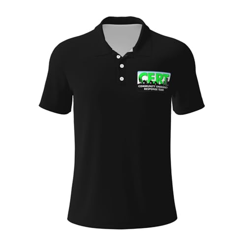 Cert Community Emergency Response Team Polo Shirts for Men, Mens Golf Shirt Quick-Dry Short Sleeve Casual