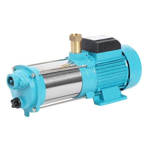 Edelstahl Kreiselpumpe, 1300W Zentrifugalpumpe mit Manometer&Druckschalter, 4000L/H Centrifugal Pump, Selbstansaugend Gartenpumpe, Wasserverstärkerpumpe Gartenpumpe, Maximale Förderhöhe 98m