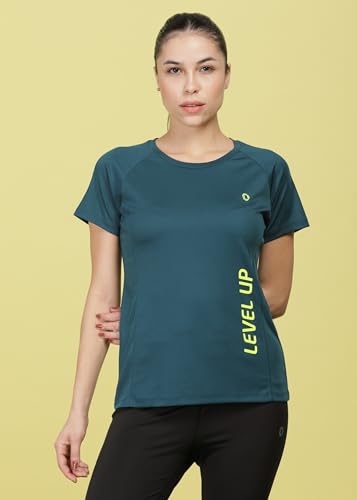 Image of Dollar Women's Polyester Solid Sports Half Sleeve Regular Fit Active Wear Gym Tshirt | Round Crew Neck Breathable T-Shirt for Running Workout and Fitness | Pack of 1