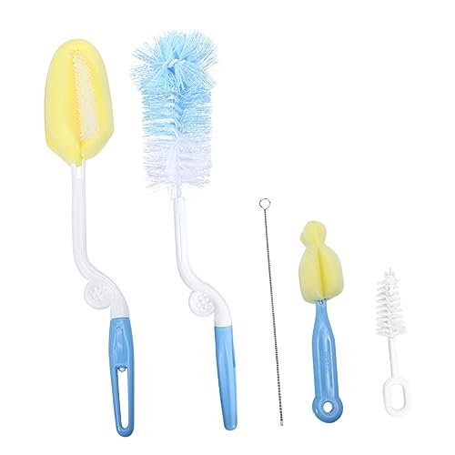Ipetboom 5pcs Bottle Brush Long Handle Cleaner Brush Cup Brush Flask Cleaner Sponge Bottle Cleaner Brush Pacifier Cleaning Brush Bottle Brush Flexible Scrub Brush Nylon Blue