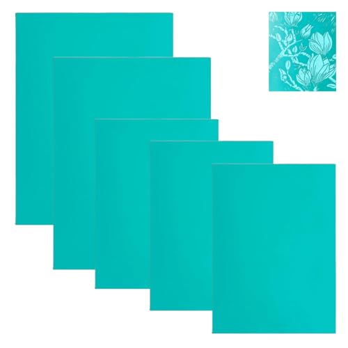 JCTEEY 5 Stück Linolschnitt Platten, Weichgummi Linoldruck Platte, 2A5+3A6 Linoleum Platte Gummistempel Schnitzblöcke für DIY Bastel Druckprojekte