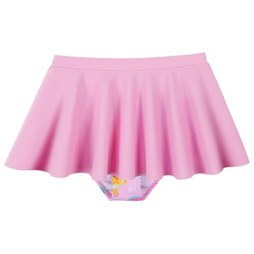 Image of BAOHULU Girls Two Piece Swimsuits Rash Guard Ruffle Bikini Skirt Short Sleeves Beach Dress Swimwear UPF 50+ 3-12Y