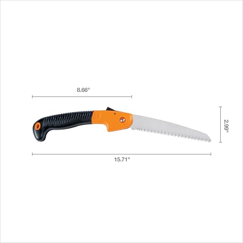 Image of Fiskars Folding Hand Saw, 7 inch Pruning Saw with Power Tooth Blade with Triple Ground Teeth that Powers Through Wood Faster, Soft Grip Handle