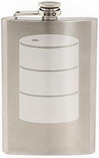 Industry #1 - Drum Barrel Roll Chemical Oil Gas Guzzler - Etched 8 Oz Stainless Steel Flask