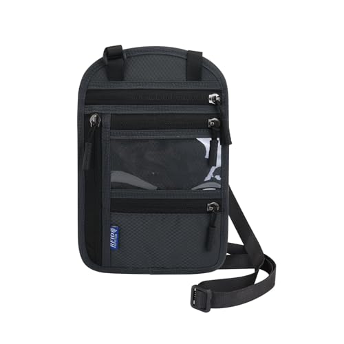 Travel Neck Pouch Neck Wallet with RFID Blocking Passport Holder ...