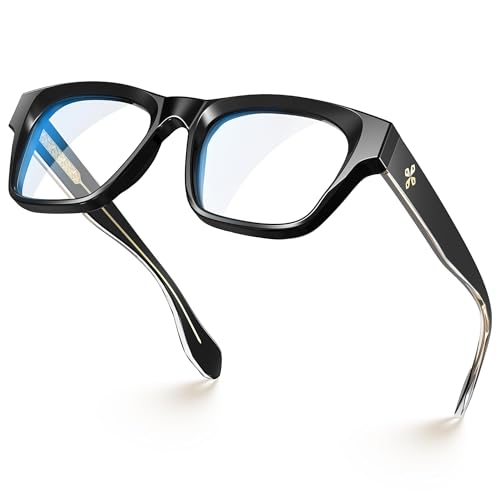 Image of VISOONE Square Blue Light Blocking Glasses TR90 Clear Lens for Women Men BONA