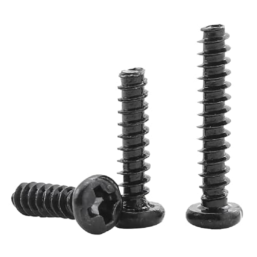 セルフタッピングねじ 木ネジ フィリップス 丸頭 セルフタッピング 黒 M1.2-M5 50本入り(M1.2x12mm)
