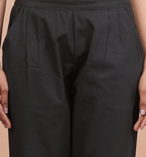 Image of Women's Cotton Ankle Fit Trouser Pants for Women & Girls | Women Regular Fit with Two Pocket Trouser for Office School Formal Casual Daily Use
