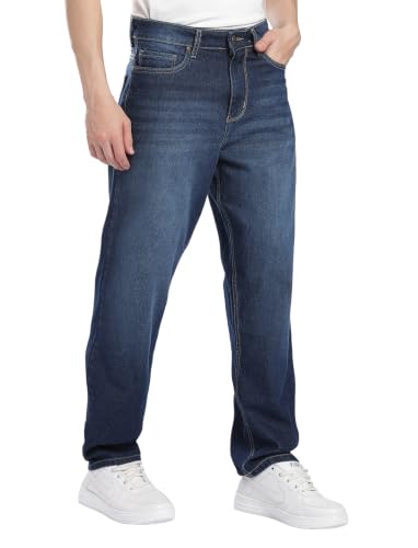 Image of INKD Men's Relaxed Fit Jeans - 100% Cotton | Jeans for Men | Mid-Rise | Pants for Men | Comfortable Dailywear