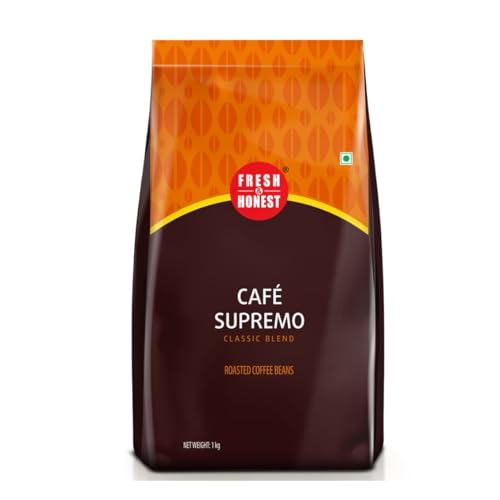 Image of Fresh & Honest Cafe Supremo | Roasted Coffee Beans | Medium Dark Roast | Arabica Robusta Blend | 1Kilo