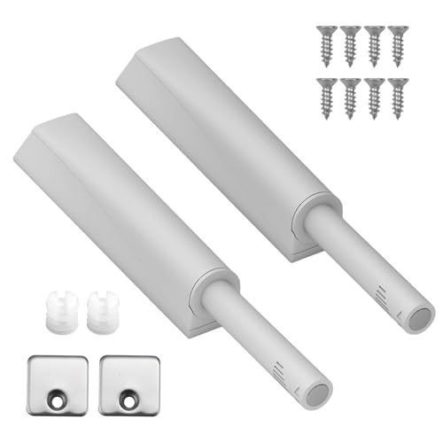 Lot De 2 Amortisseur Porte Placard, Push To Open MatéRiau Abs, Amortisseur Porte, Poussoir Porte Placard Convient Pour Les Armoires De Cuisine, Les Penderies, Gris