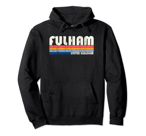 Retro Vintage 70s 80s Style Fulham, Reino Unido Sudadera con Capucha