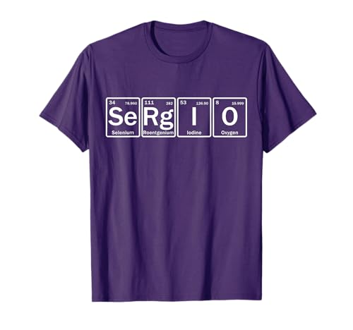Sergio Name Personalized in Periodic Table Elements T-Shirt