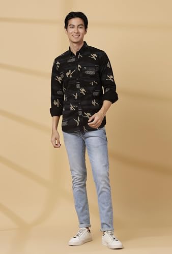 Image of Majestic Man Men's Cotton Slim Fit Printed Casual Shirt
