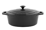 Chasseur Cocotte en Fonte Ovale 31 Cm Noir