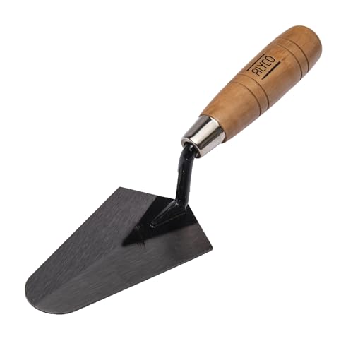 Alyco - Paleta Soldada Tipo Madrid, con Mango de Madera, 178 x 98 mm - 195710