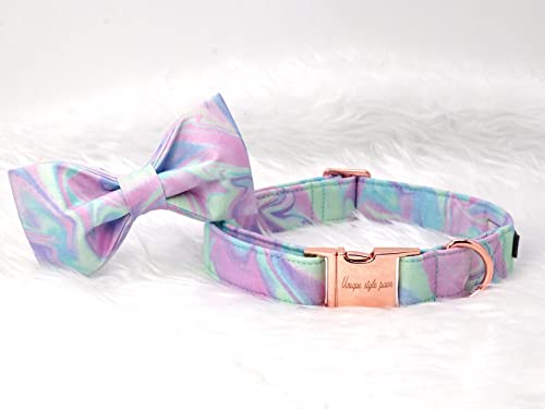 Unique style paws Hundehalsband, weiches Hundehalsband mit Fliege, strapazierfähiges Hundehalsband mit Schleife verstellbares Hundehalsband für kleine mittelgroße Hunde