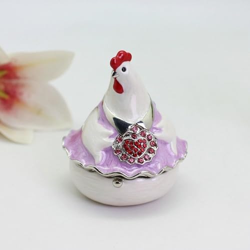Joyero de aleación con forma de pollo para evitar la pérdida de anillos 8