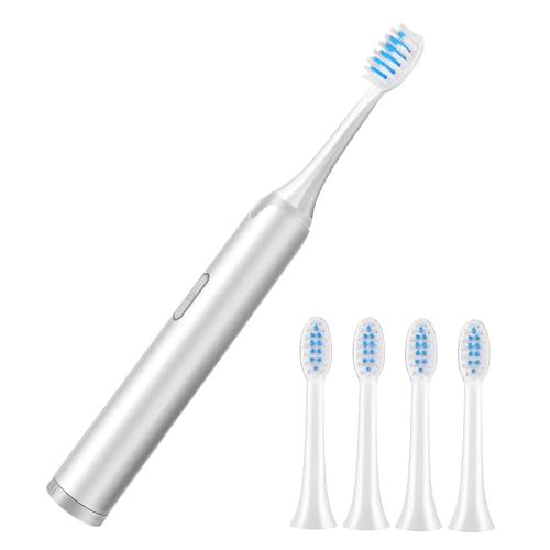 DECORNIJIA 1 Stück Elektrische Zahnbürste mit Aufsteckbürsten Praktische Wasserdichte Vibrationstechnologie für Gründliche Zahnreinigung und Frischen Einfach zu Bedienen für Erwachsene