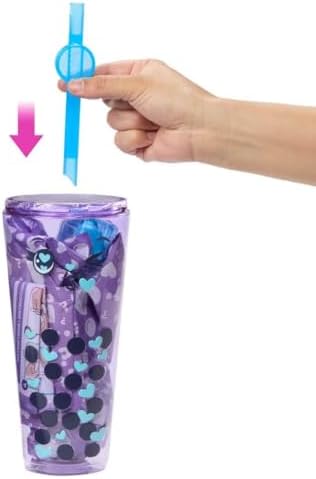 Barbie - Pop Reveal Bubble Tea Series Fashion Doll Taro Milk Scented with Puppy and 8 Color Changing Surprise Accessories, Kids Toy, 3+ Years, HTJ19