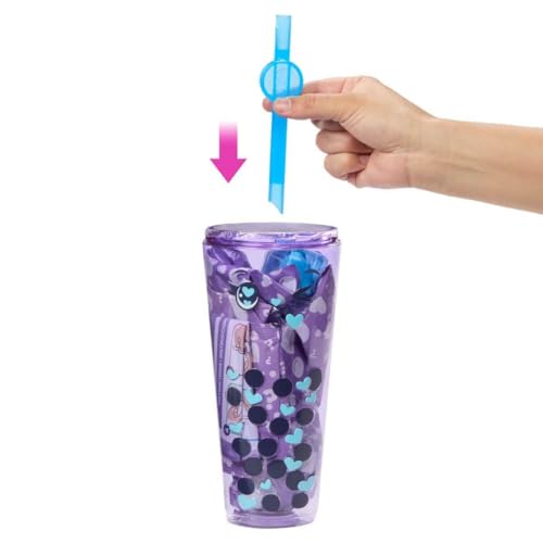 Barbie Poupée Pop Reveal série Bubble Tea avec accessoires et animal parfum lait de taro 8 surprises dont un changement de couleur un gobelet avec rangement HTJ19 - vue 4