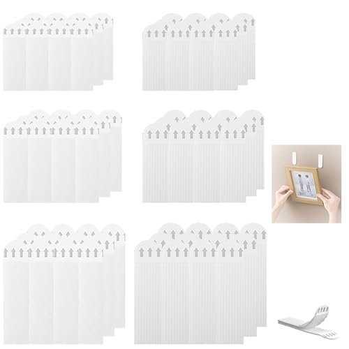 32 Paar Klebestreifen, Bilder Aufhängen ohne Bohren Poster Strips Klebestreifen Streifen Extra Stark Montagestreifen Rückstandsfrei Klett Klebeband Bilderhaken Montagestreifen Wasserresistente Strips