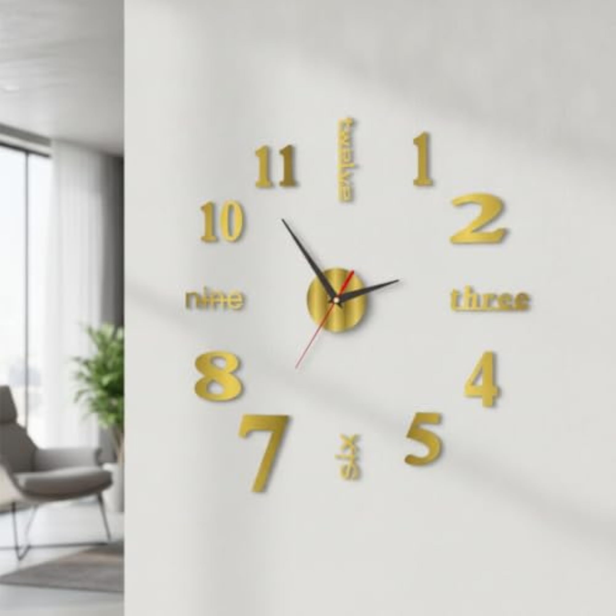 Glow in the Dark DIY Wall Clock Drillless Luminous