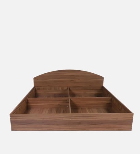 Image of Mintwud Pepperfry Engineered Wood Queen Size Bed with Box Storage for Bedroom Living Room Home Hotel | Wooden Double Bed Cot Palang Furniture (Walnut Finish)