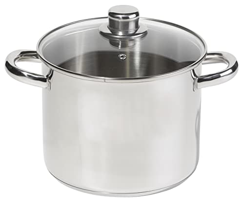 aro Olla profesional multiuso con tapa de vidrio, para todo tipo de cocinas, Ø 28 cm, olla grande...
