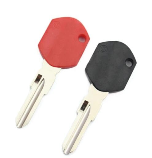 AEPRO - Black/Red Motorcycle Blank Key Uncut Blade For KTMs DUKE 125 250 390 690 990 Motorbike RACERs (3 pcs black)