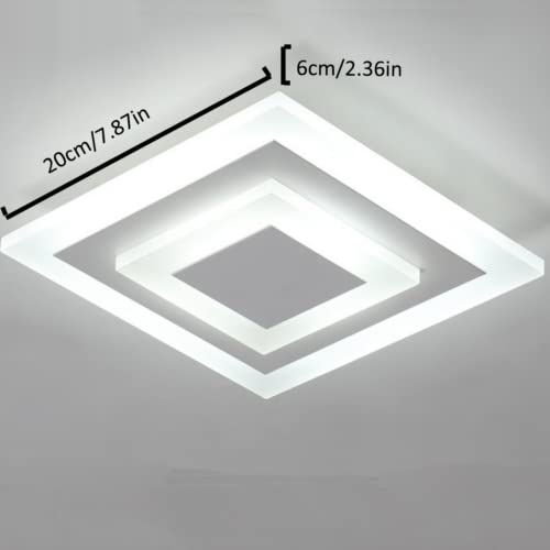 Xuaniiil Square Hallway Light, Modern Flush Mount Led Ceiling Light, 3 Color Light Acrylic Close To Ceiling Lights For Bedroom Dining Room Kitchen Balcony Bathroom Aisle Ceiling Lamp #TOP6