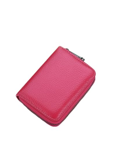 Capa elegante para cartão de crédito, carteira versátil com zíper e 12 compartimentos para cartão, carteira pequena para homens e mulheres, Vermelho, Tendência