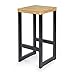 Magnetic Mobel Sgabelli Alti Bar Vintage Cucina Moderni in Ferro Industriali Design Impilabili Sgabello Alto da Bar Nero (Quercia, 60 cm)